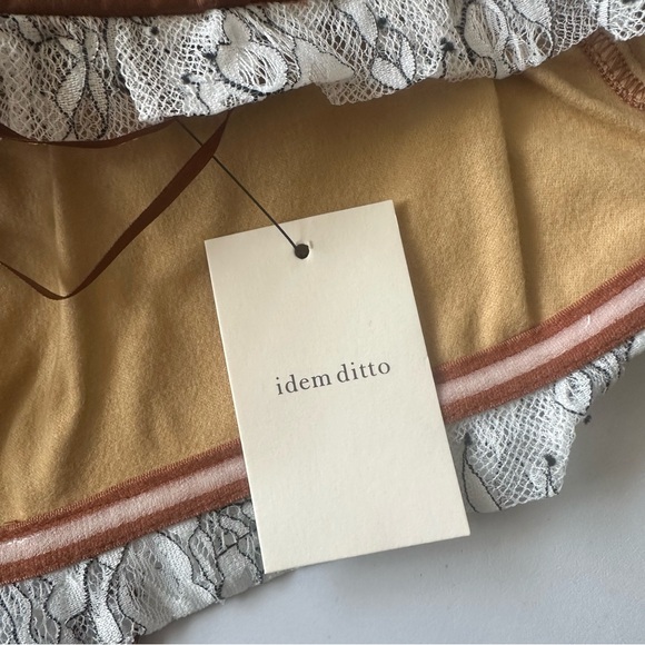 Idem Ditto Faux Leather Strapless Top NWT Brown Corset Style Size L - Picture 6 of 8